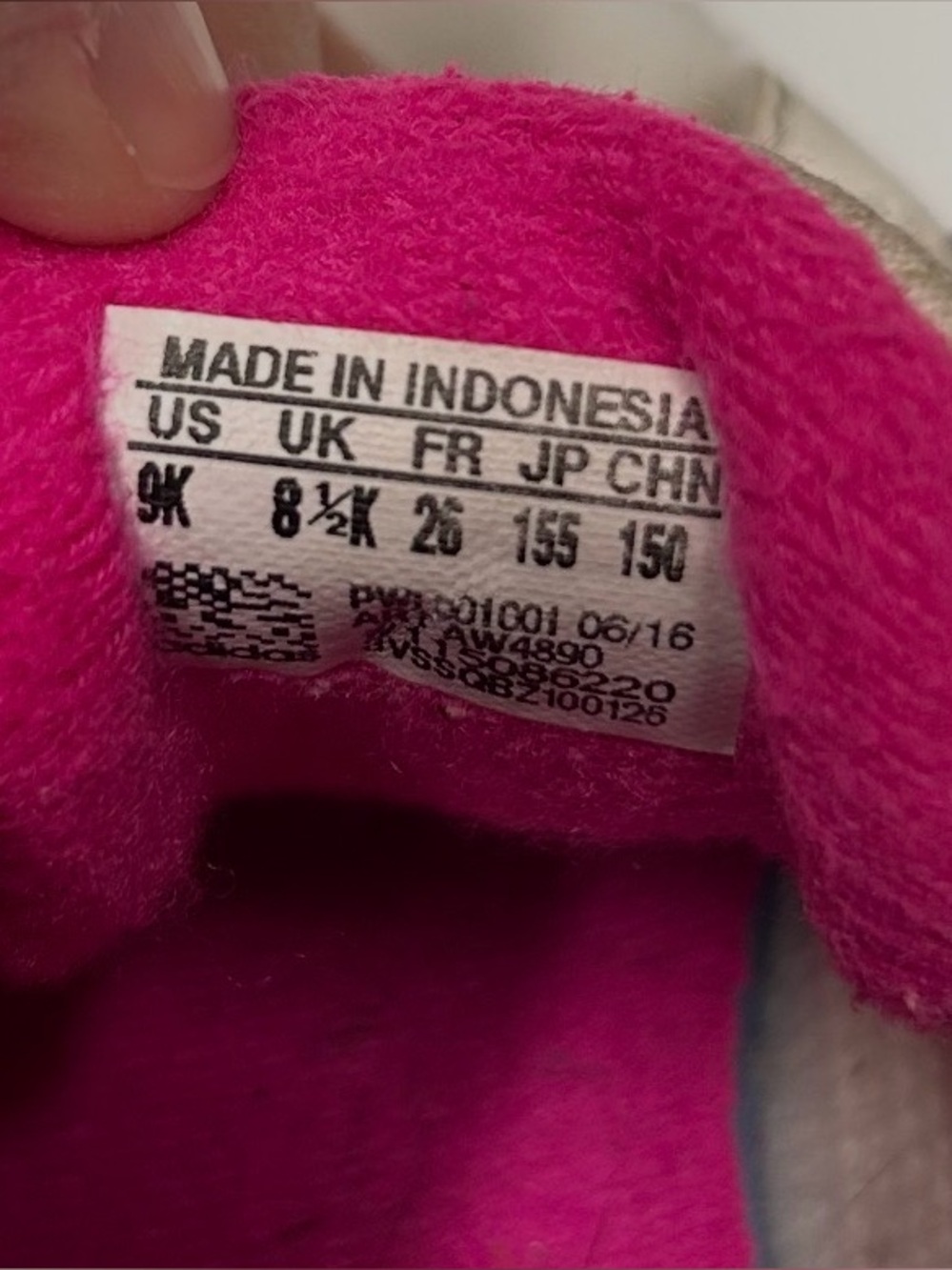 Adidas Advantage Neo Comfort footbed Kid Girl US Sz 9K White Sneaker Pink Lined - Picture 7 of 7